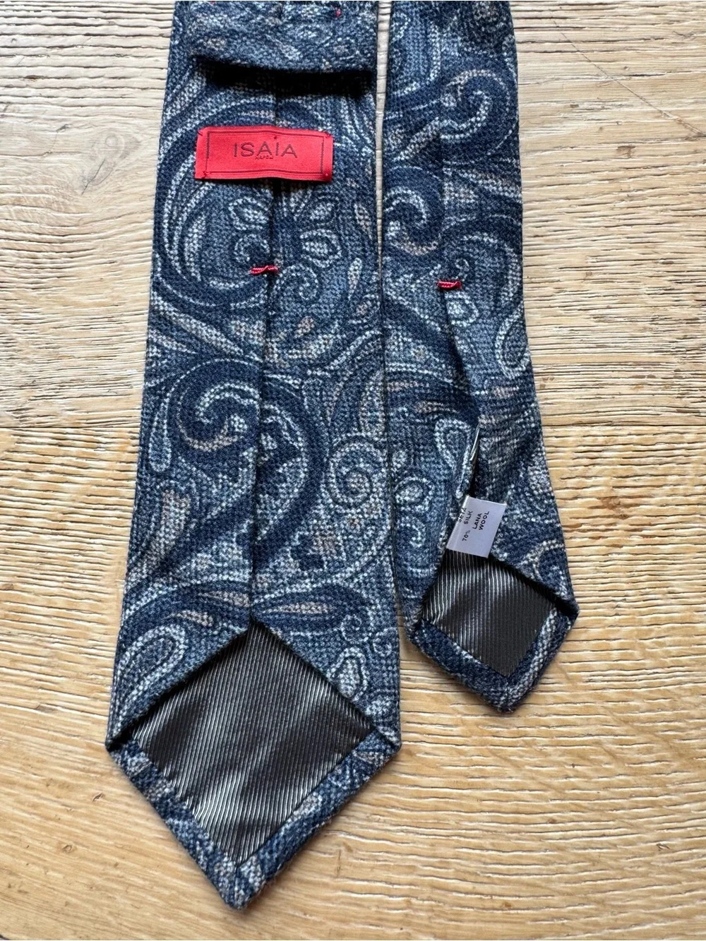 🔥STUNNING ISAIA Napoli NEW  Paisley Textured Wool/Silk tie 3” wide Price Firm
